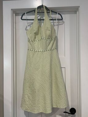 Dress Barn gingham halter back dress